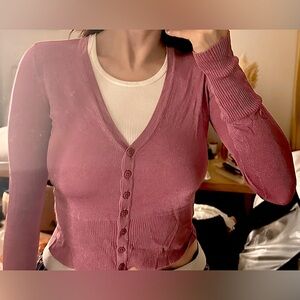 Intermix pink “Celestial Lurex” glitter cardigan